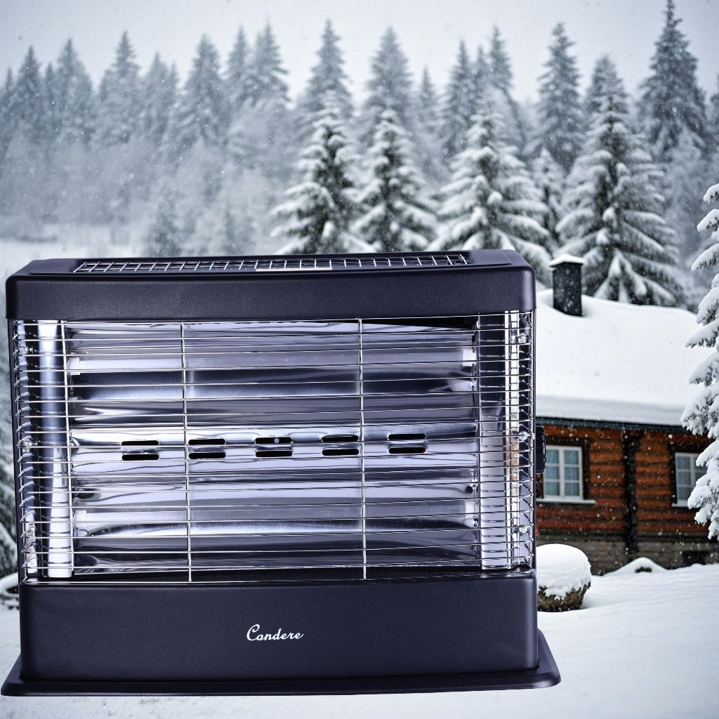 CONDERE Electric Heater ZR-2010 1800W Dual-Side Quartz Tube Space Heater with Adjustable Temperature, Tip-Over Protection, Portable Electric Heater for Bedroom, Office, Indoor Use