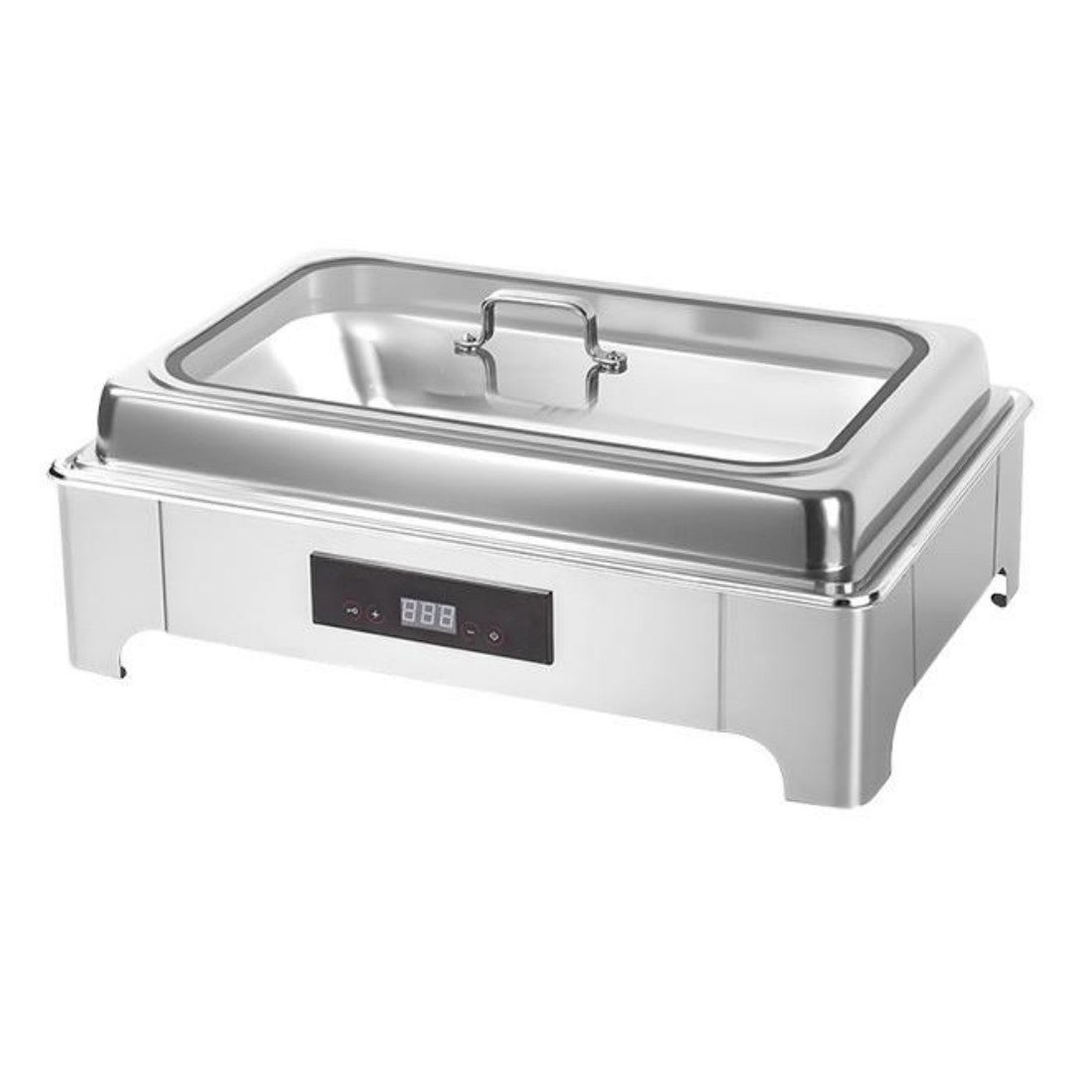 9L Electric Buffet Food Warmer TH-5001, Stainless Steel Chafing Dish with Touch Temperature Display & Visual Glass Cover