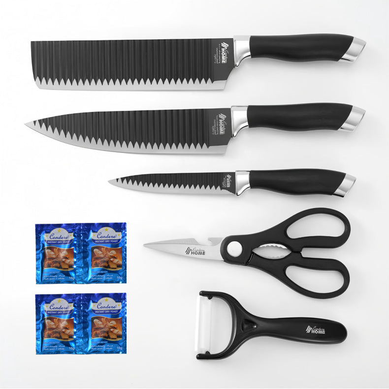 CONDERE HOME 5 PCS Kitchen Knife Set | Chef Knife, Small Cleaver, Utility Knife, Ceramic Peeler, Scissors | 3CR13 Stainless Steel Blades