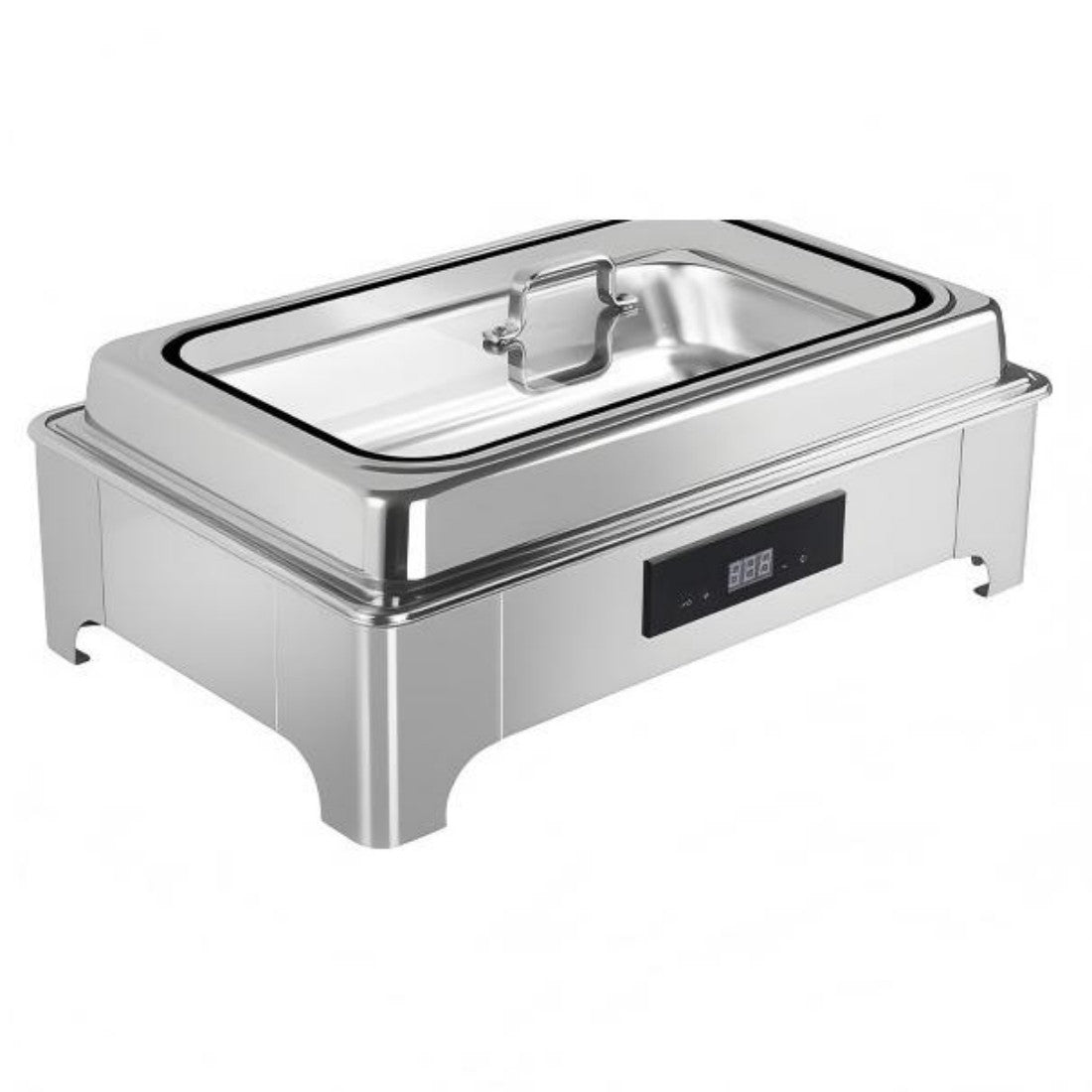 9L Electric Buffet Food Warmer TH-5001, Stainless Steel Chafing Dish with Touch Temperature Display & Visual Glass Cover