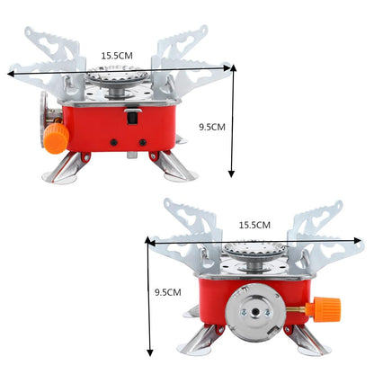BDZ-001B Portable Camping Stove with Piezo Ignition & Carry Case – Butane Gas Stove with Adjustable Flame & 8 × 227g Gas Canisters