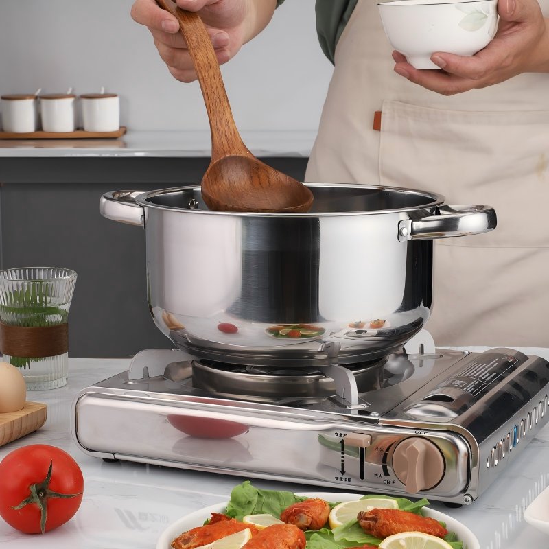 Condere Home CDH-001 15-Piece Stainless Steel Cookware Set with Free Instant Yeast – Includes Saucepan, Frypan, Casseroles, Ladle, Spatula & Spoon For Gas, Induction & Electric Stoves