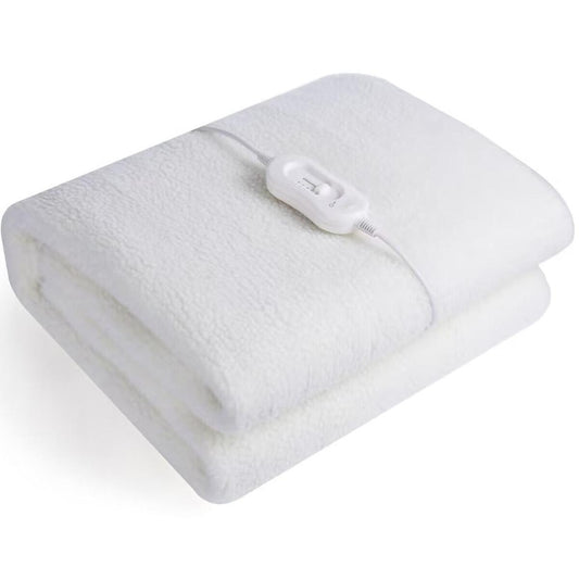 Electric Blanket EB-1011, 91x188cm Heated Blanket with Controller, Synthetic Wool Fleece Heating Blanket