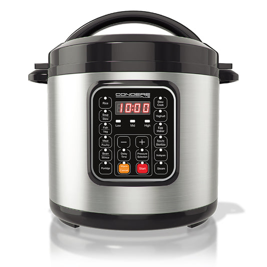CONDERE PLUS 6L Electric Pressure Cooker Multifunction Smart Rice Cooker Slow Cooker Soup Pot with Stainless Steel Inner Pot Digital Display 17 Cooking Functions Easy to Clean Safety Protection