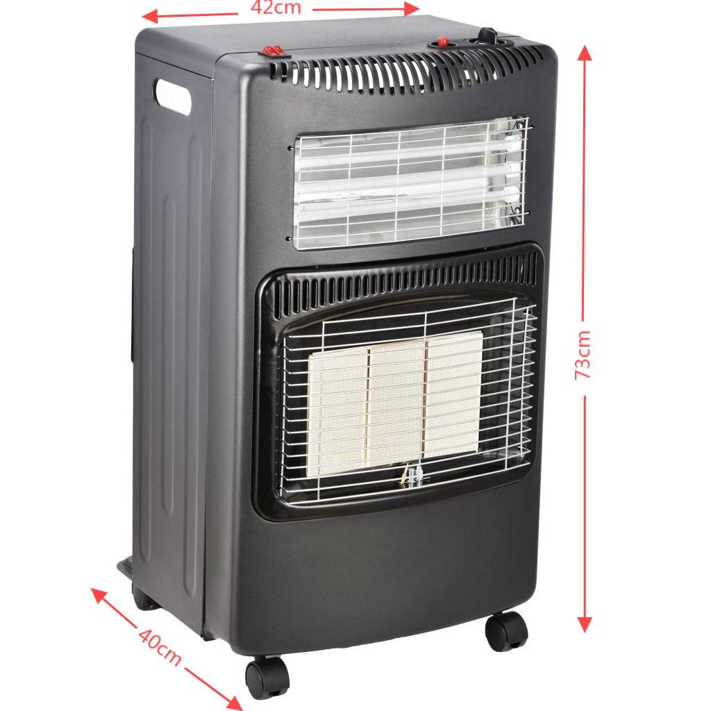 Indoor Slim Propane Gas Heater, 1.4kW-4.2kW with Piezoelectric Ignition, ODS & Tilt Safety, Portable Gas Heater for Home Heating