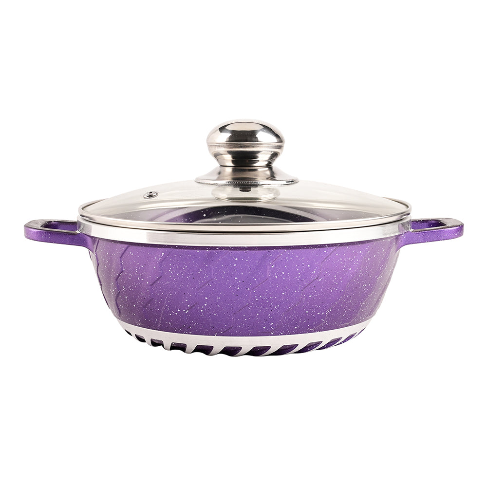 10pcs Lightning Cookware Pot Set SNCJ004 – Die-Cast Aluminum, Glass Lid