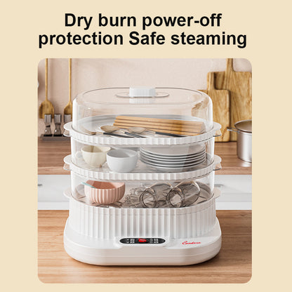 CONDERE 3-Layer Electric Steamer 10L – Multifunctional Food Steamer for Cooking, Vegetable Steamer, Steamer Pot for Kitchen, Electric Steam Cooker for Meat, Seafood & Dumplings