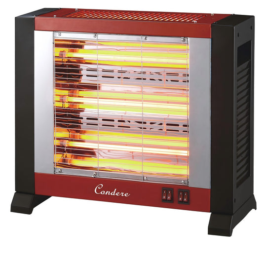 CONDERE Electric Heater ZR-2102, 1600W Quartz Tube Space Heater, Portable Heater for Indoor Use, Room, Bedroom, Office
