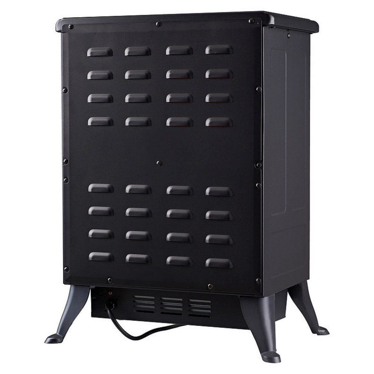CONDERE Electric Heater ZR-8002, Freestanding Electric Fireplace Heater with Real Log Flame Effect, Adjustable Thermostat, 2 Heat Settings, Perfect Space Heater for Bedroom, Office, and Large Room