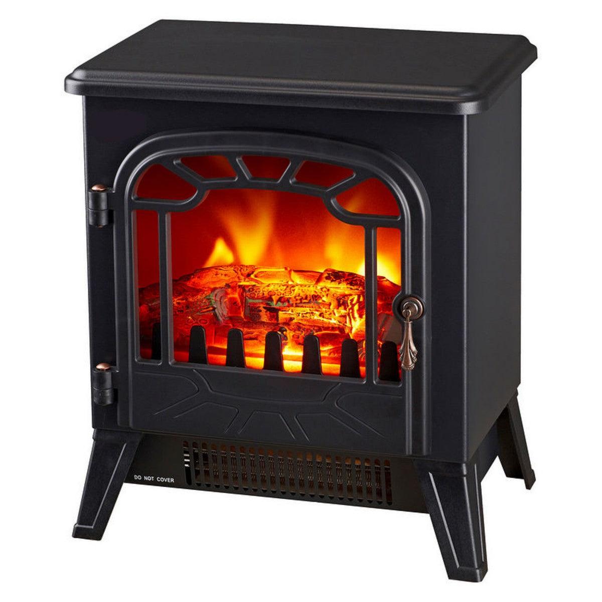 CONDERE Electric Heater ZR-8003 Fireplace Heater with Real Log Flame Effect, 2 Heat Settings, Safety Thermal Cut-Off, and Free Voltage Protector for Large Rooms, Bedroom, and Office Use