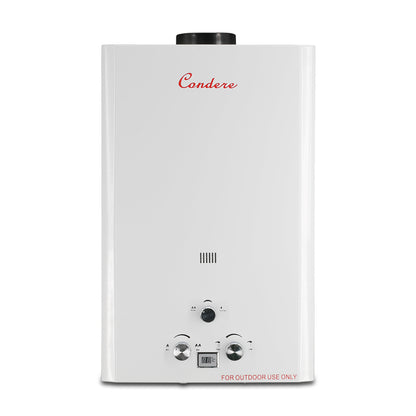 Condere 12L LPG Tankless Water Heater, Outdoor Gas Water Heater with LED Display, Flame Failure & Overheat Protection – LQ-4012(HB), Ideal for Family Use
